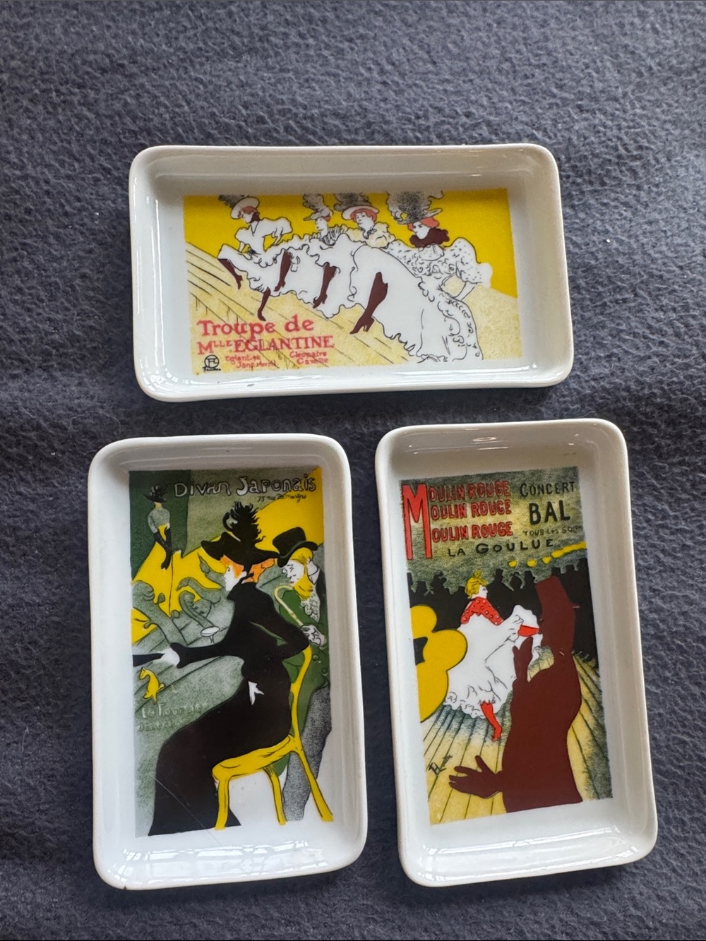 Limoges White Ceramic Rectangular Dishes - Set of 3